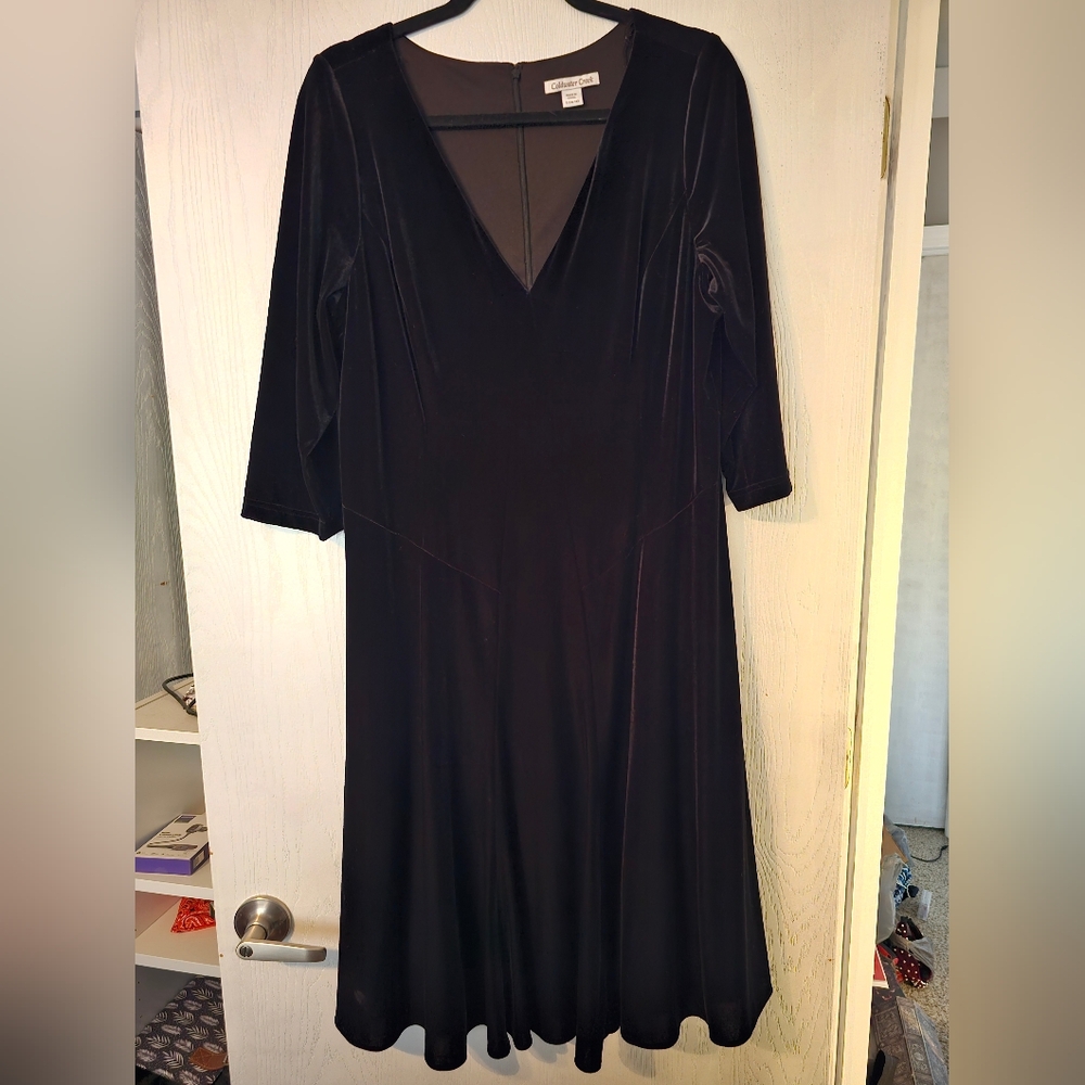 Coldwater Creek black velvet dress